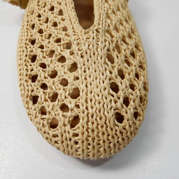 STEVE MADDEN Alara Buckled Ballet Mary Jane Flats Size 8 Natural Raffia NEW - Picture 7 of 12